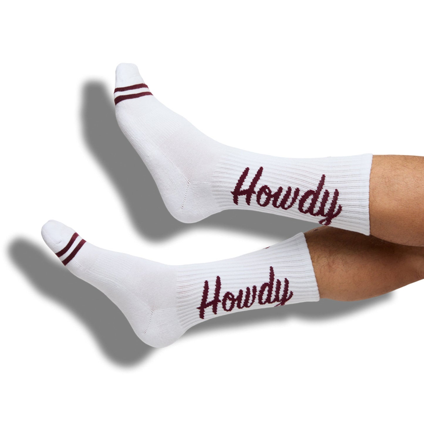 White Howdy Casual Crew Socks DeadSoxy