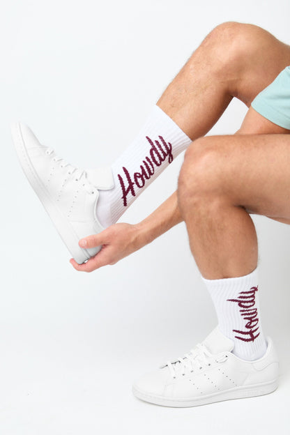 White Howdy Casual Crew Socks DeadSoxy