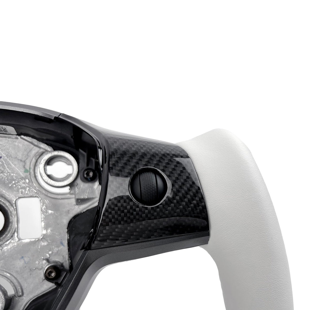 White Leather Yoke Steering Wheel for Tesla Model 3 / Y【Style 7】 Tesery Official Store