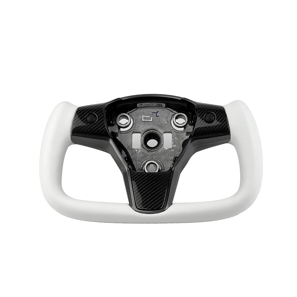 White Leather Yoke Steering Wheel for Tesla Model 3 / Y【Style 7】 Tesery Official Store
