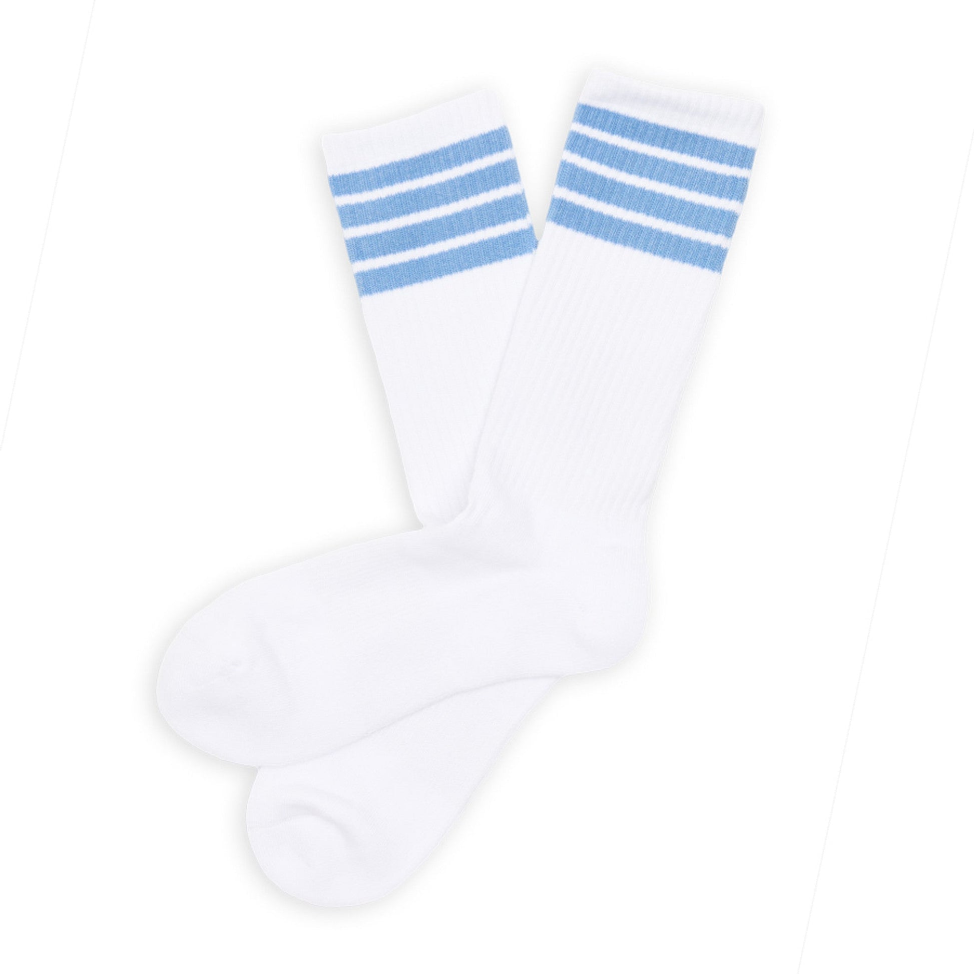 White/Powder 4 Stripe Casual Socks DeadSoxy