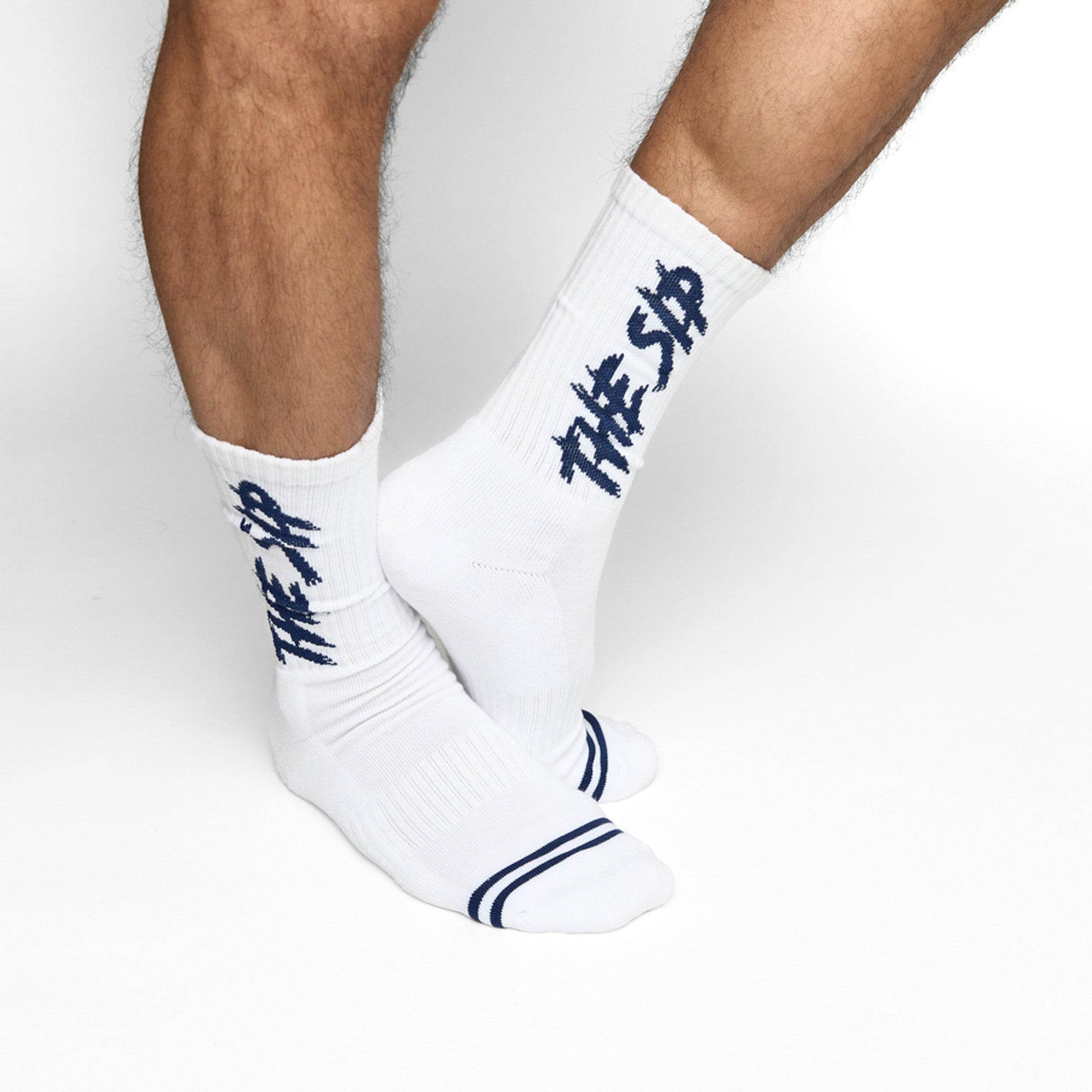 White The Sip Casual Crew Socks DeadSoxy