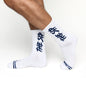 White The Sip Casual Crew Socks DeadSoxy