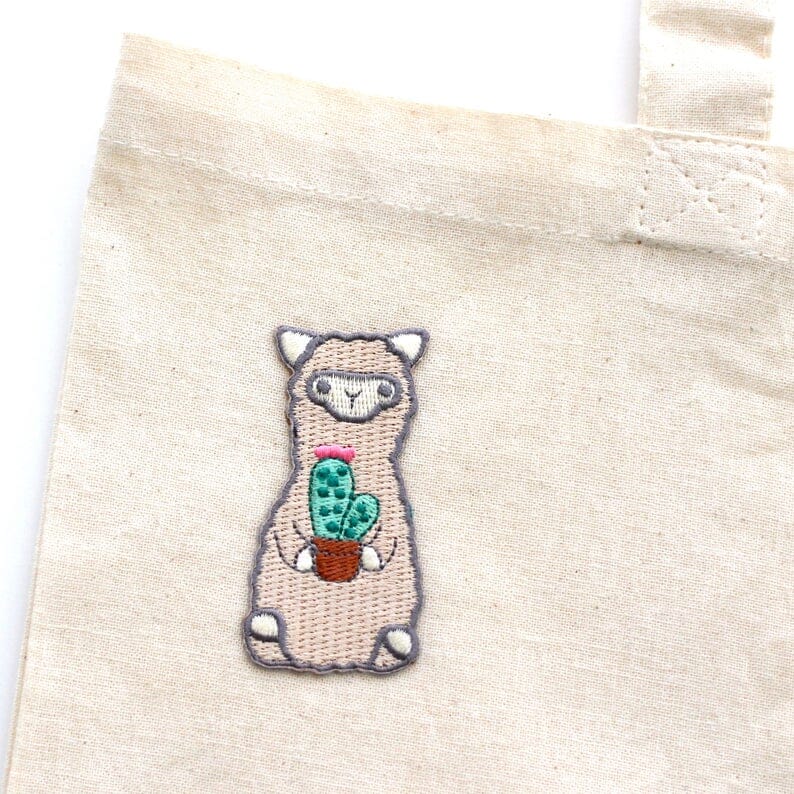Wild Whimsy Alpaca Cactus Iron-on Patch Purely Alpaca