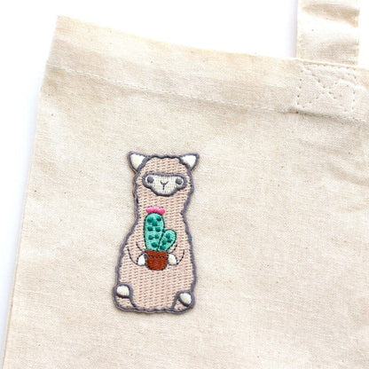 Wild Whimsy Alpaca Cactus Iron-on Patch Purely Alpaca