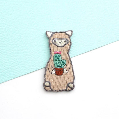 Wild Whimsy Alpaca Cactus Iron-on Patch Purely Alpaca