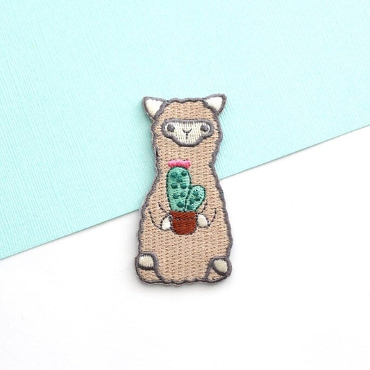 Wild Whimsy Alpaca Cactus Iron-on Patch Purely Alpaca