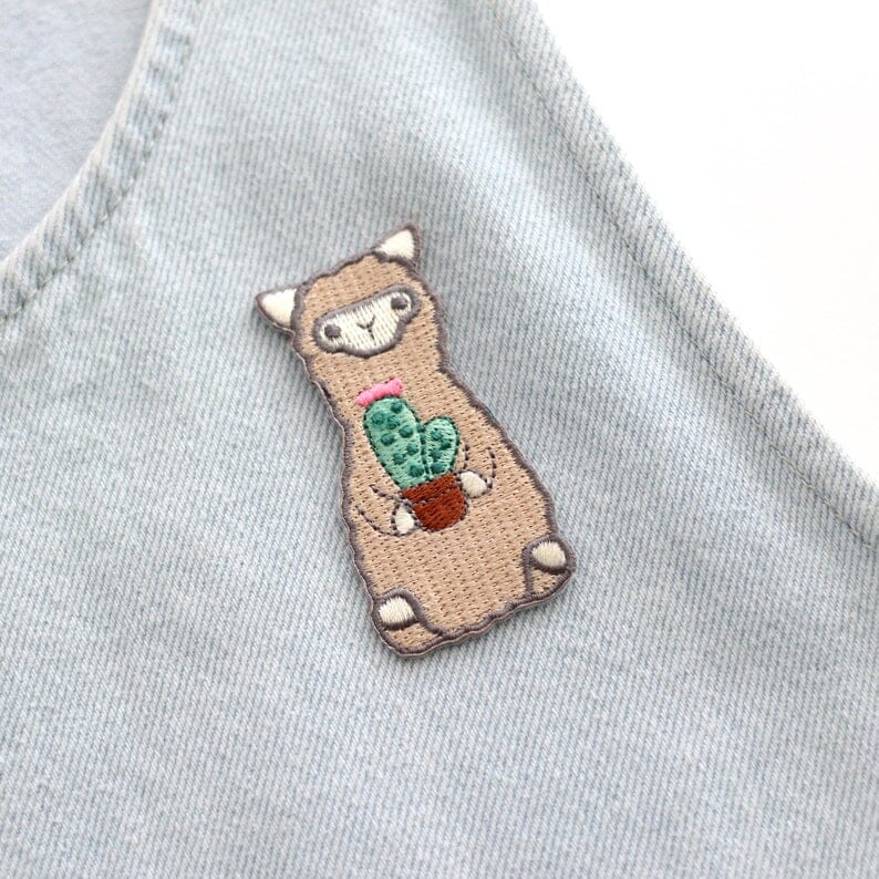 Wild Whimsy Alpaca Cactus Iron-on Patch Purely Alpaca