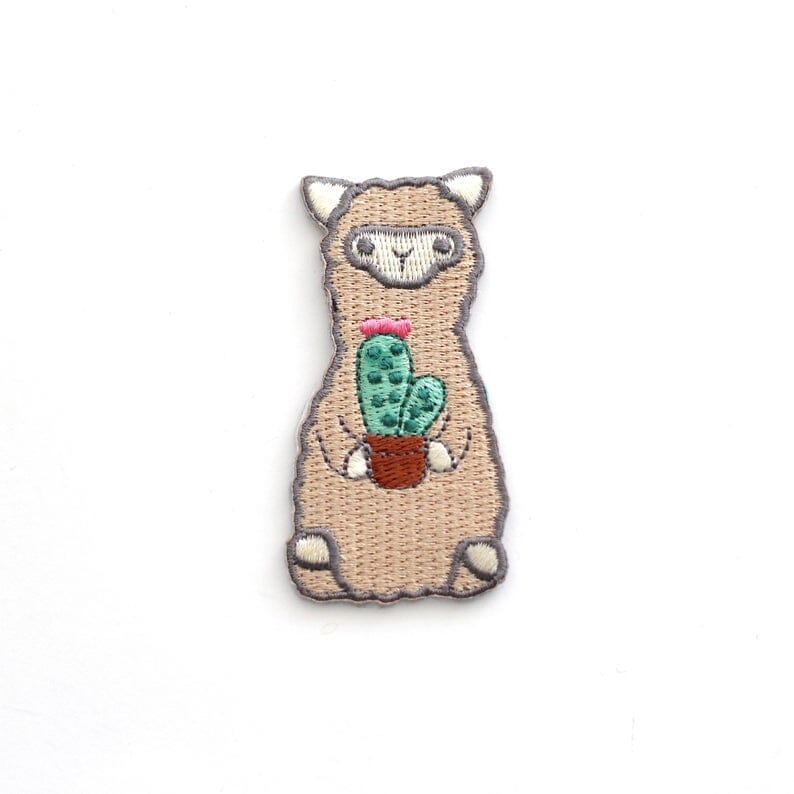 Wild Whimsy Alpaca Cactus Iron-on Patch Purely Alpaca