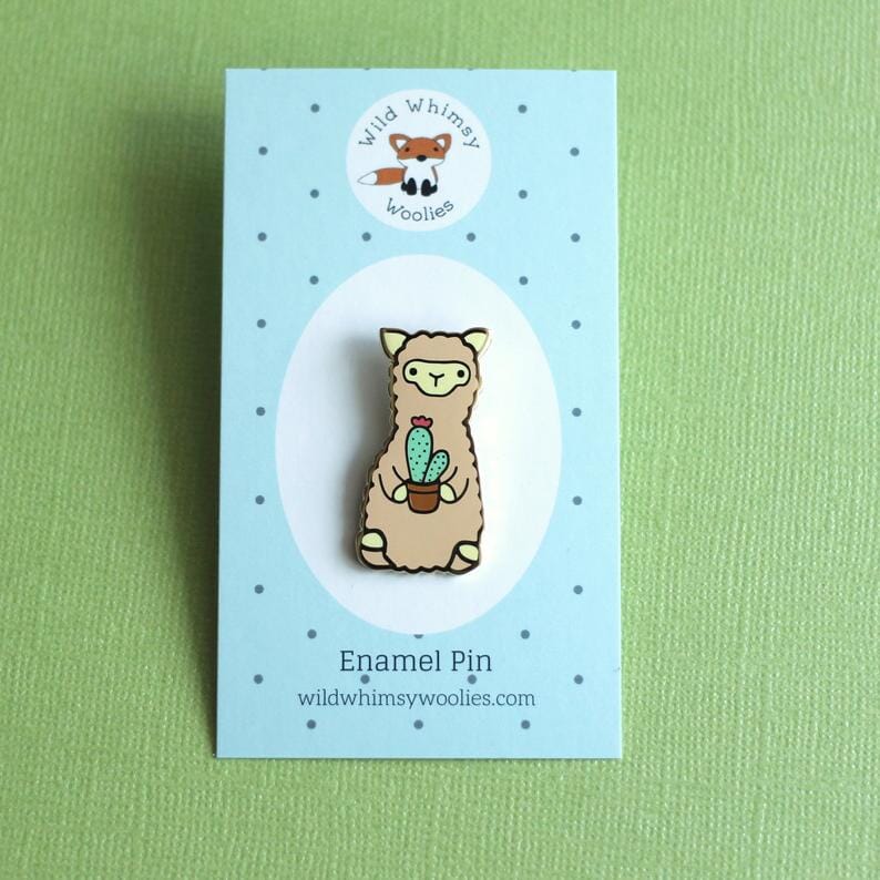 Wild Whimsy Alpaca Cactus Pin Purely Alpaca
