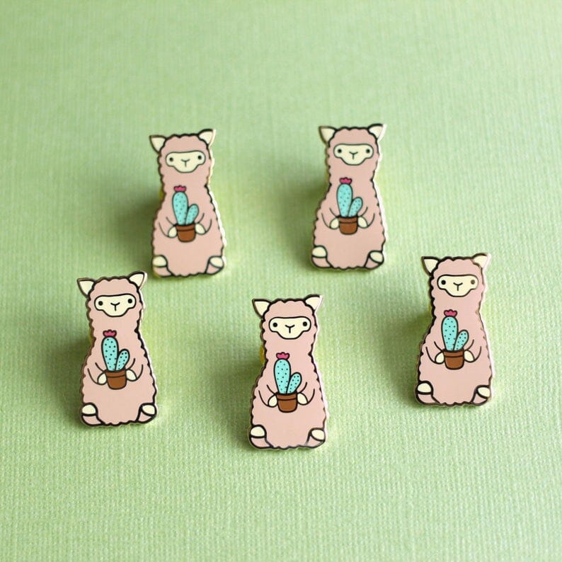 Wild Whimsy Alpaca Cactus Pin Purely Alpaca