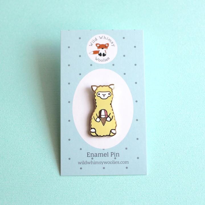Wild Whimsy Alpaca Ice Cream Pin Purely Alpaca