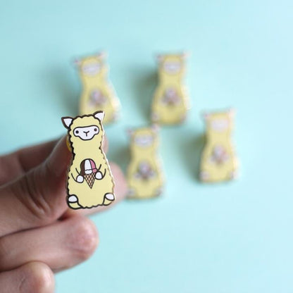 Wild Whimsy Alpaca Ice Cream Pin Purely Alpaca