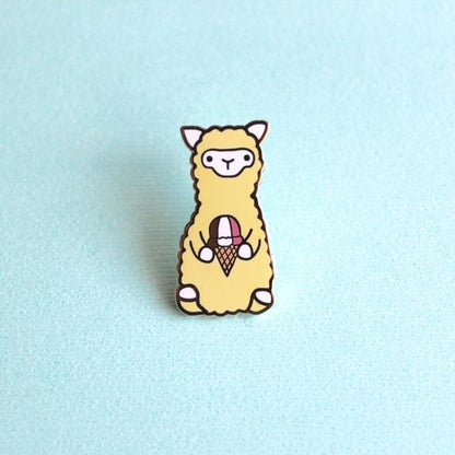 Wild Whimsy Alpaca Ice Cream Pin Purely Alpaca