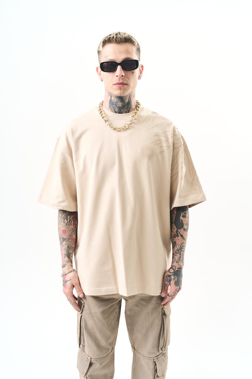 Men's Oversize Graphic T-Shirt - Wings and Sun Streetwear Tee Withinblack