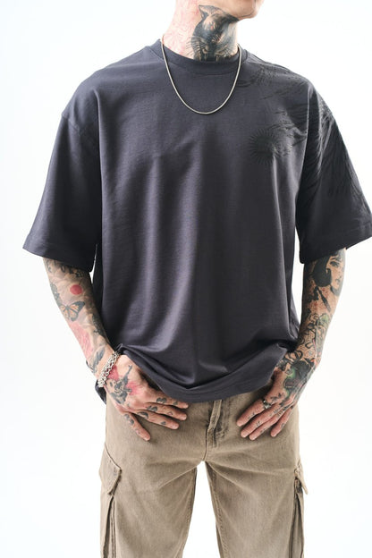 Men's Oversize Graphic T-Shirt - Wings and Sun Streetwear Tee Withinblack