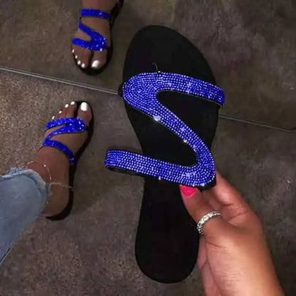 Trendy Women's Diamond Flat Sandals and Slippers