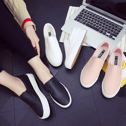 Women Leather Espadrilles Spring Trend Casual Flats Sneakers New Fashion Comfort Slip-on Platform Vulcanized Shoes Women Casual Fashionable Sports Espadrilles Stevvex