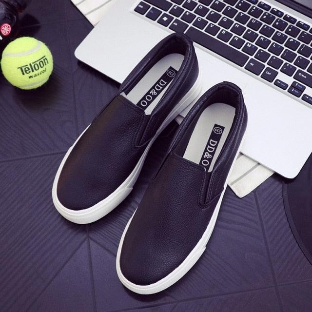 Women Leather Espadrilles Spring Trend Casual Flats Sneakers New Fashion Comfort Slip-on Platform Vulcanized Shoes Women Casual Fashionable Sports Espadrilles Stevvex