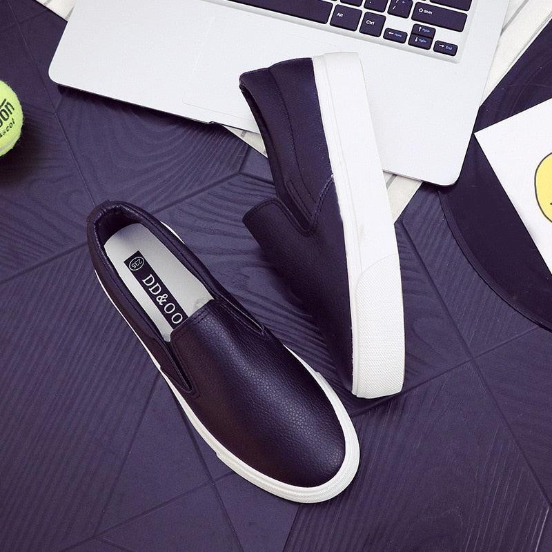 Women Leather Espadrilles Spring Trend Casual Flats Sneakers New Fashion Comfort Slip-on Platform Vulcanized Shoes Women Casual Fashionable Sports Espadrilles Stevvex