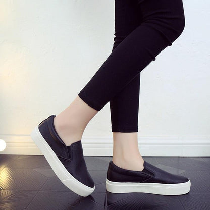 Women Leather Espadrilles Spring Trend Casual Flats Sneakers New Fashion Comfort Slip-on Platform Vulcanized Shoes Women Casual Fashionable Sports Espadrilles Stevvex