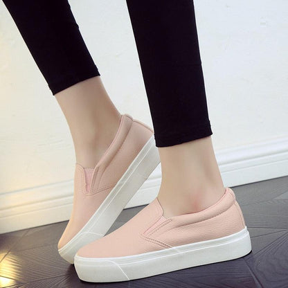 Women Leather Espadrilles Spring Trend Casual Flats Sneakers New Fashion Comfort Slip-on Platform Vulcanized Shoes Women Casual Fashionable Sports Espadrilles Stevvex