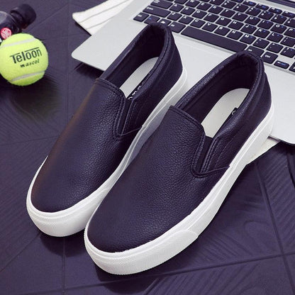 Women Leather Espadrilles Spring Trend Casual Flats Sneakers New Fashion Comfort Slip-on Platform Vulcanized Shoes Women Casual Fashionable Sports Espadrilles Stevvex