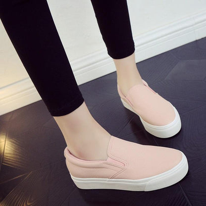 Women Leather Espadrilles Spring Trend Casual Flats Sneakers New Fashion Comfort Slip-on Platform Vulcanized Shoes Women Casual Fashionable Sports Espadrilles Stevvex