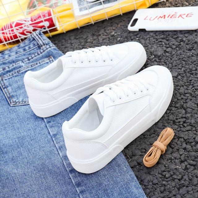 Women White Business Sneakers Fashion Woman's Spring Trend Casual Sport Shoes New Comfort White Platform Ultra Lightweight Walking Non Slip Sneakers Stevvex
