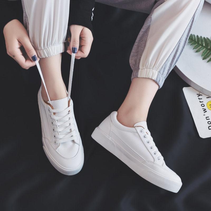 Women White Business Sneakers Fashion Woman's Spring Trend Casual Sport Shoes New Comfort White Platform Ultra Lightweight Walking Non Slip Sneakers Stevvex