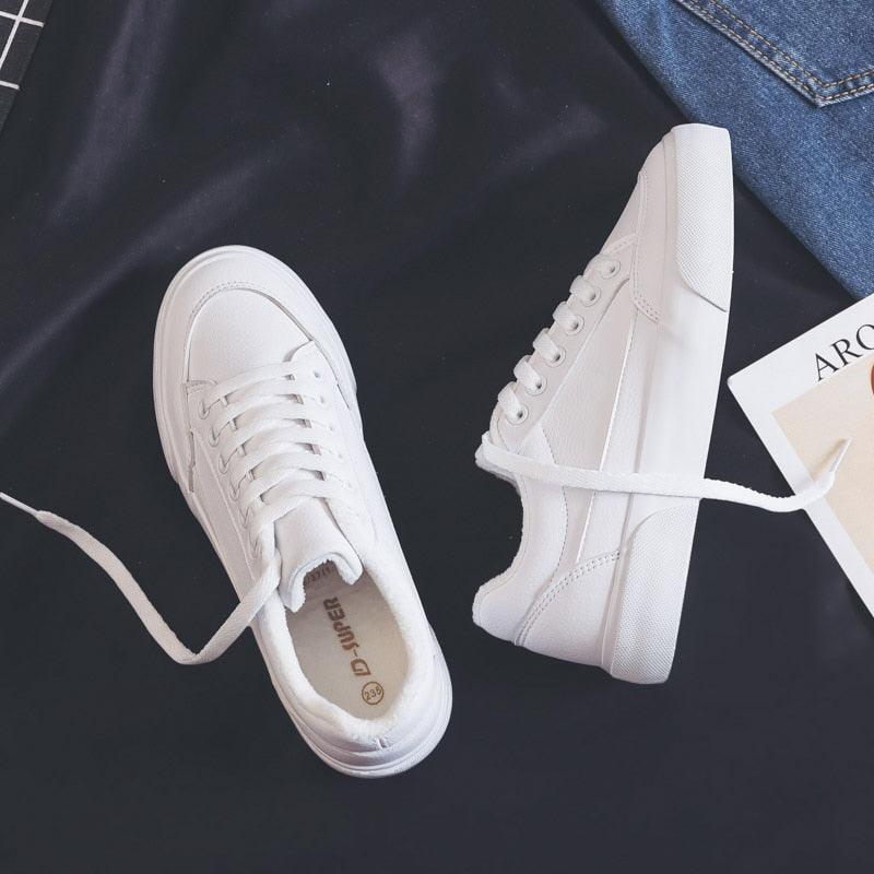 Women White Business Sneakers Fashion Woman's Spring Trend Casual Sport Shoes New Comfort White Platform Ultra Lightweight Walking Non Slip Sneakers Stevvex
