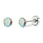 Women's Cubic Zirconia Surgical Stainless Steel Flat Back Earrings