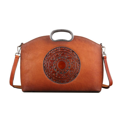 Rustic Mandala Leather Tote Bag Country in My Heart
