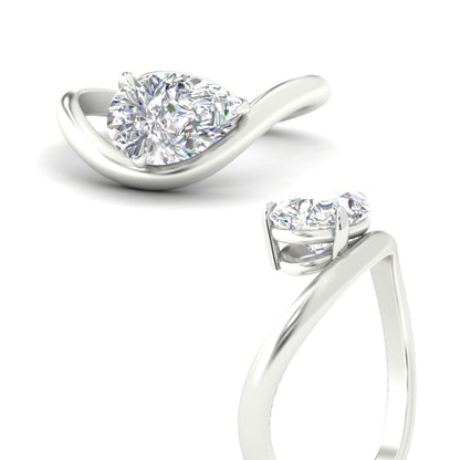 Curve Wave Pear Shaped Solitaire Diamond Ring Fascinating Diamonds