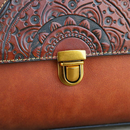 Rustic Elegance Vintage Leather Handbag Country in My Heart