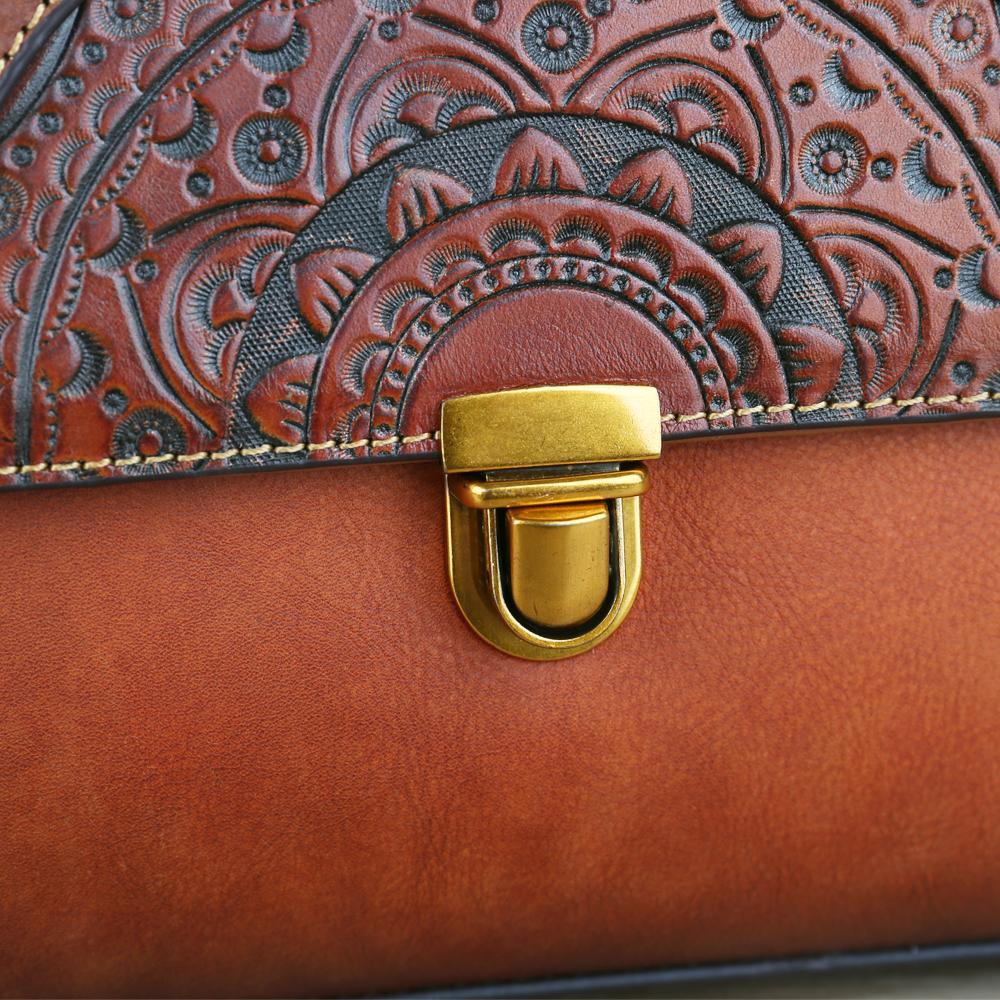 Rustic Elegance Vintage Leather Handbag Country in My Heart
