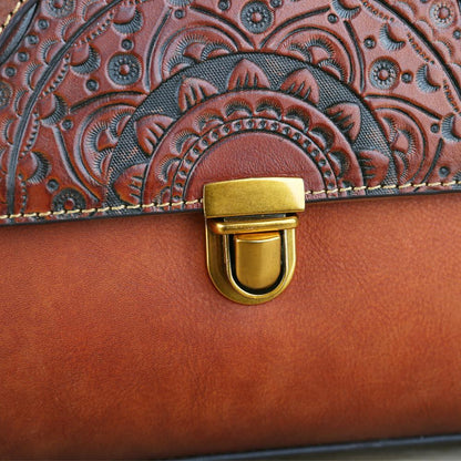 Rustic Elegance Vintage Leather Handbag Country in My Heart