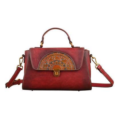 Rustic Elegance Vintage Leather Handbag Country in My Heart