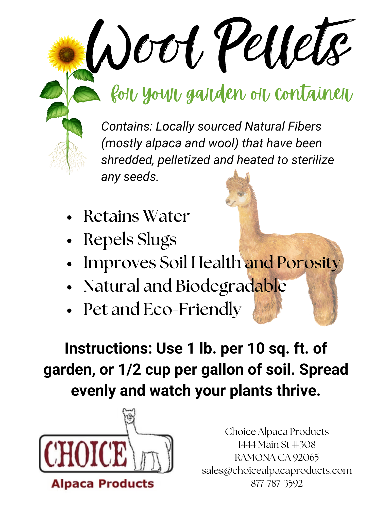 PacaGrow Potting Soil Enhanceent Purely Alpaca