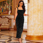 Off-Shoulder Sequined Suspender Dress for Women