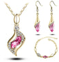 Crystal Earrings, Necklace, and Bracelet Three-Piece Set