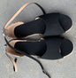 Woven Espadrille Sandals with Wedge Heel Platform