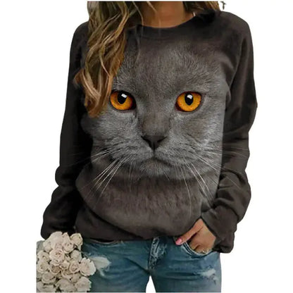 Kawaii 3D Printed Cute Animal Sweatshirt for Women