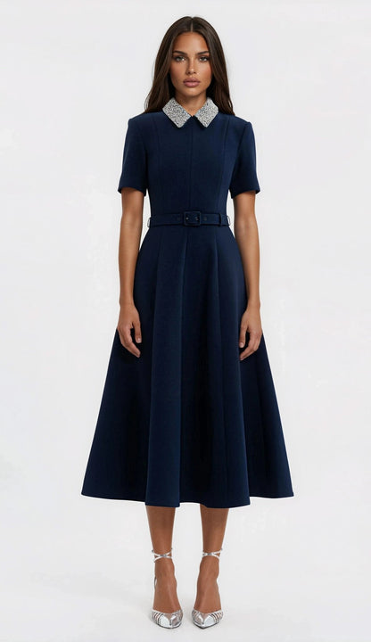 Xena S/S Midi – Navy Blue XO, Tina