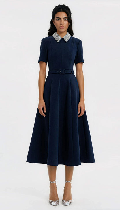 Xena S/S Midi – Navy Blue XO, Tina