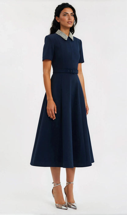 Xena S/S Midi – Navy Blue XO, Tina