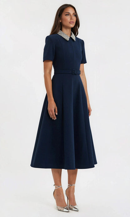 Xena S/S Midi – Navy Blue XO, Tina