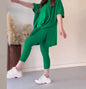 Fall Plus Size Knit Batwing Top & Bottom Set