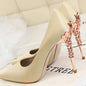 White Satin High Heels for Women - Stylish Pointed Shoes