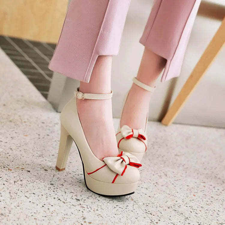 New Women's Waterproof Chunky Heels with Strap
